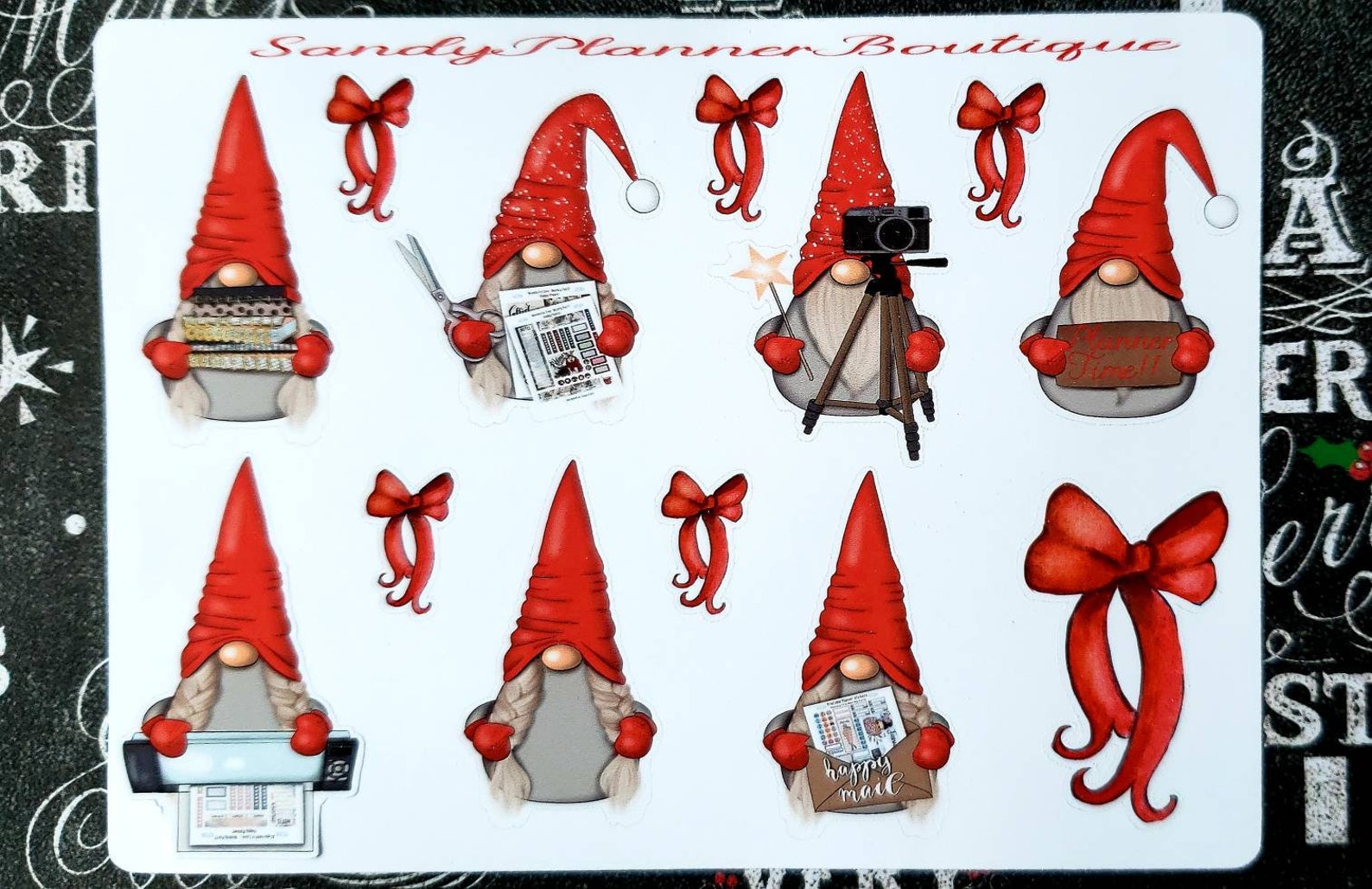 Christmas Gnome Gnome Stickers Gnome Die Cut Planner Sticker Etsy