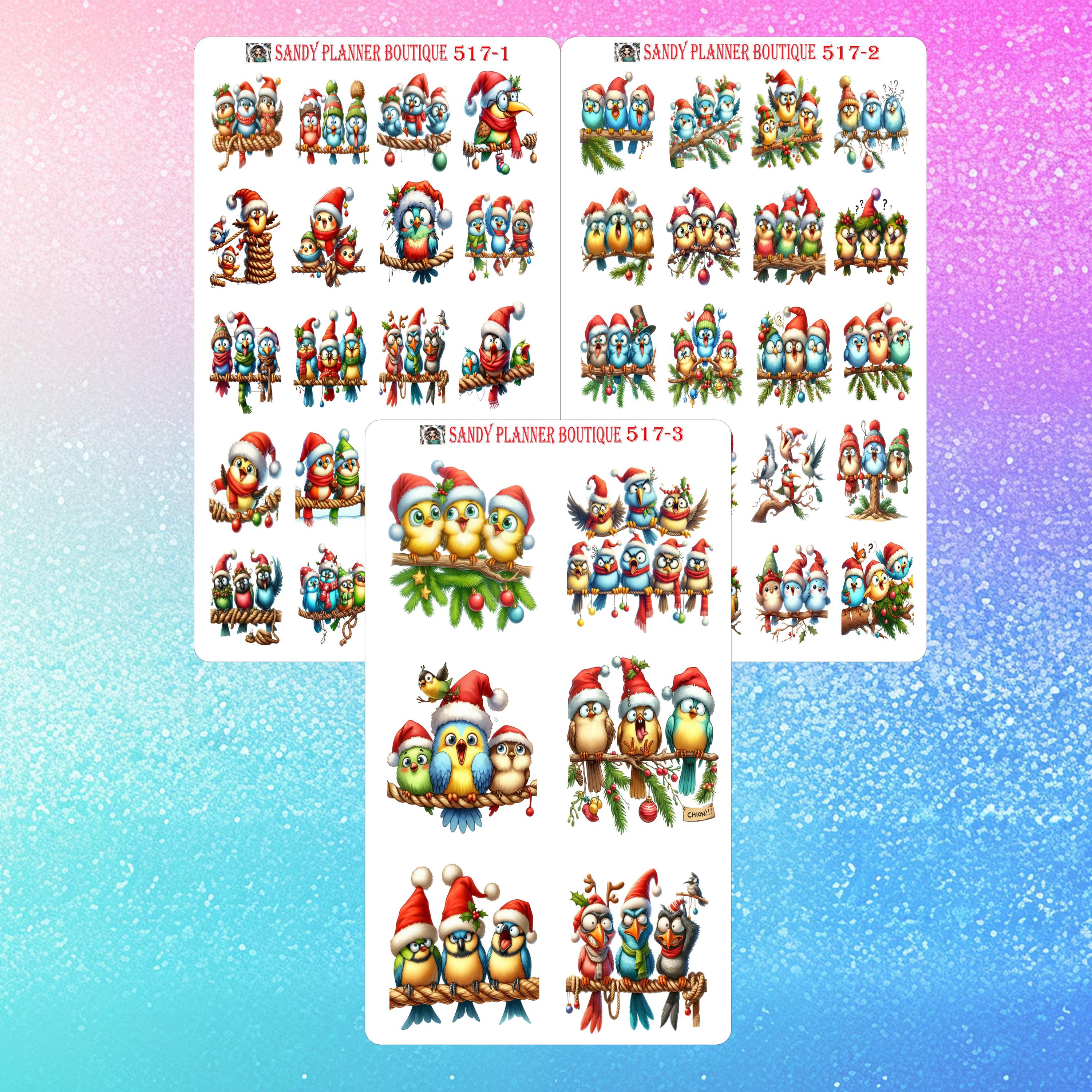 Planner Stickers Quirky Owls Christmas Stickers Sticker Decorative Stickers Planner Day Sticker Func