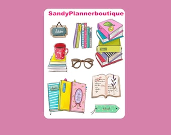 Bookworm Planner Stickers: Decorative Scrapbooking Stickers