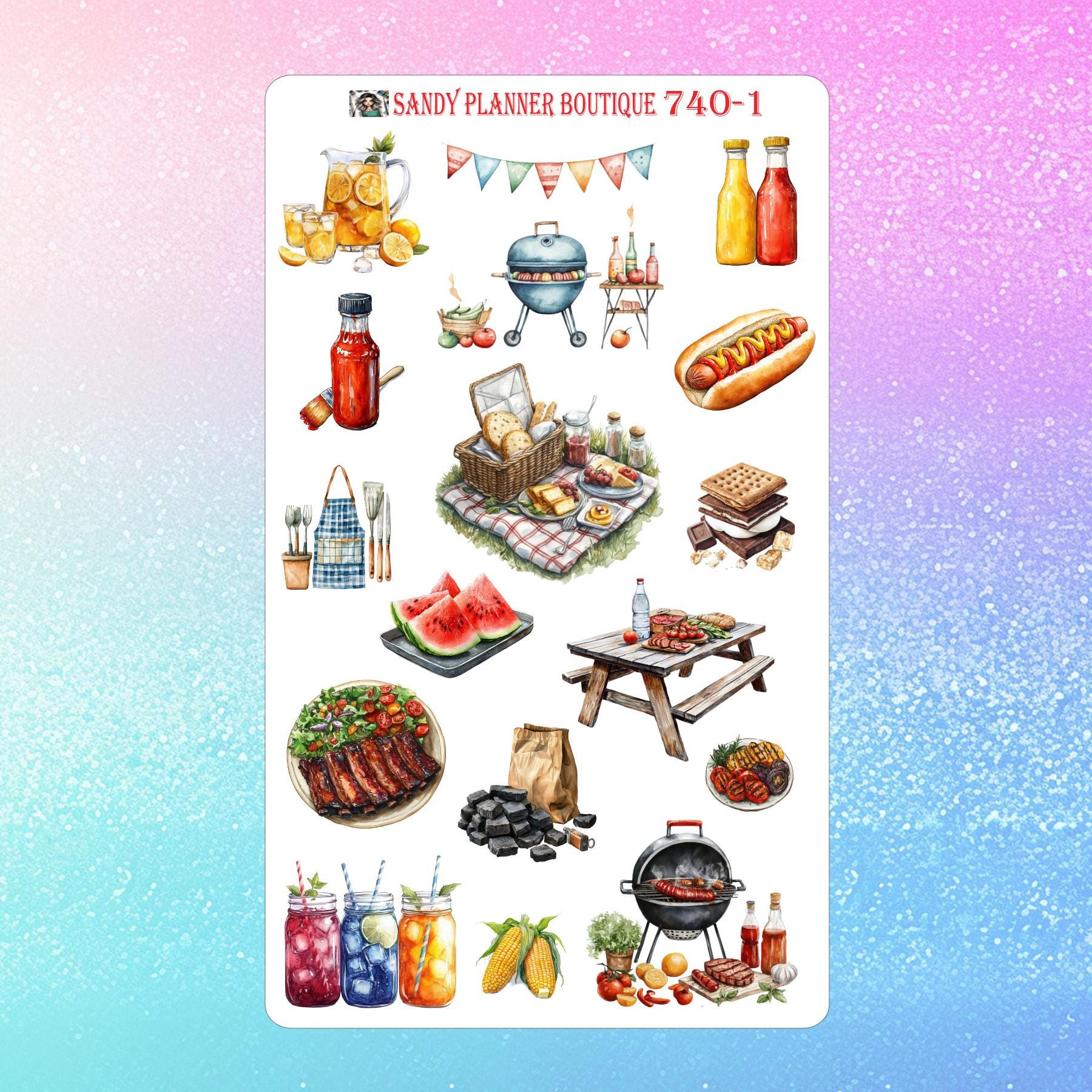Summer Day Barbecue Planner Sticker | Decorative Stickers 740-1 to 740 ...