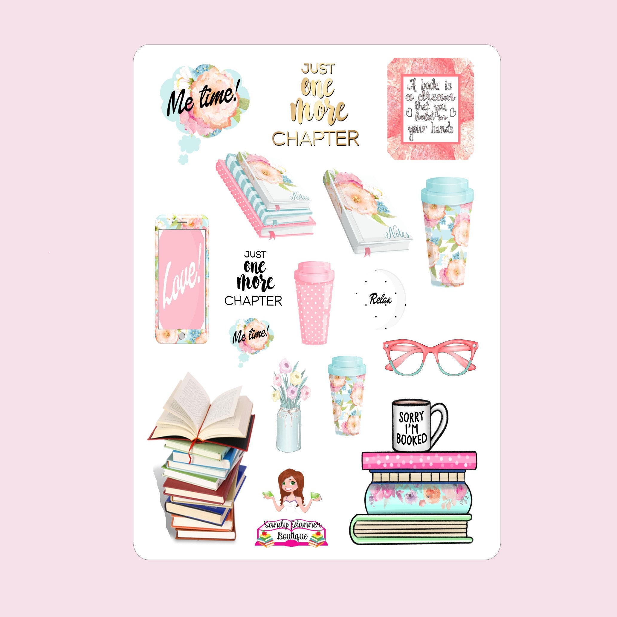 Self Care Planner Stickers: Me Time, Book Lover Stickers - Etsy
