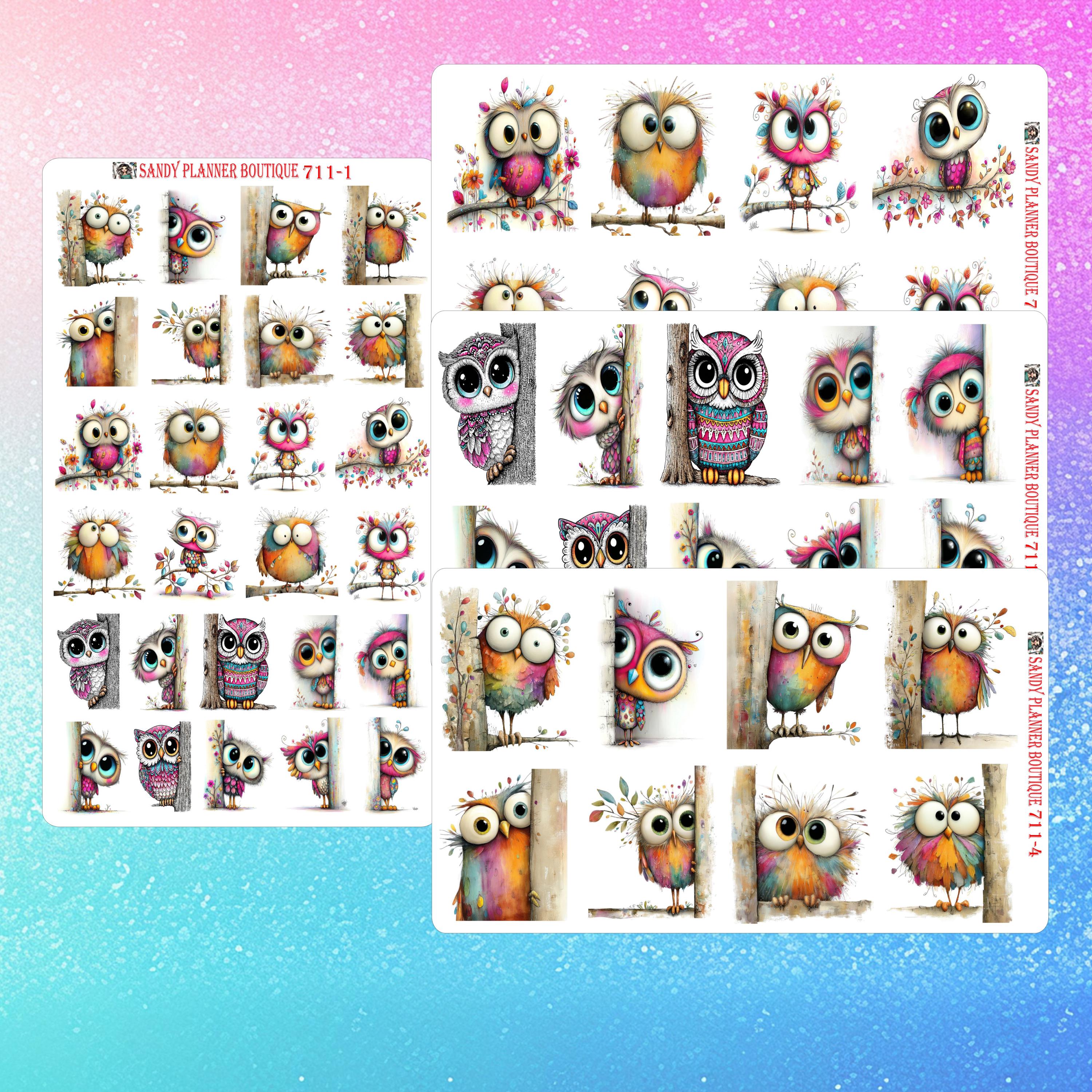 Quirky Owl Planner Sticker | Decorative Stickers 711-1 to 711-2