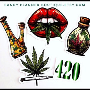 Sticker planificateur Cannabis 420 Sticker marijuana découpes Sticker planificateur Sticker fille planificateur Sticker fonctionnel Sticker décoratif