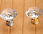 Crystal Knob Glass Knobs Drawer Pulls Dresser Knobs Gold Silver Clear Kitchen Cabinet Knob Pull Handles Furniture Hardware