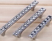 2.5 quot 3.75 quot 5 quot Crystal Glass Look Dresser Pull Drawer Pulls Handles Acrylic Cabinet Door Handle Rhinestone Clear Silver Kitchen 64 96 128 mm