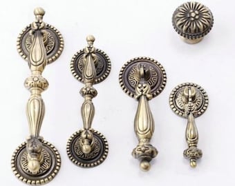 2,5" 3.5" vintage Style Dresser Knobs Drawer Pulls Handles Knobs Antique Bronze / Kitchen Cabinet Door Handle Pull Furniture Knobs 64 89 mm