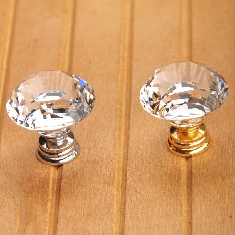 Crystal Knob / Glass Knobs Drawer Pulls / Dresser Knobs Gold Etsy