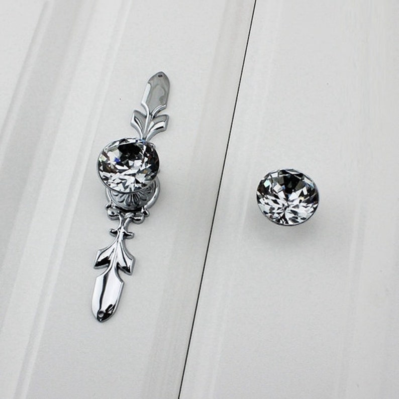 Bling Drawer Pulls Crystal Pulls Handle Glass Dresser Knob Etsy