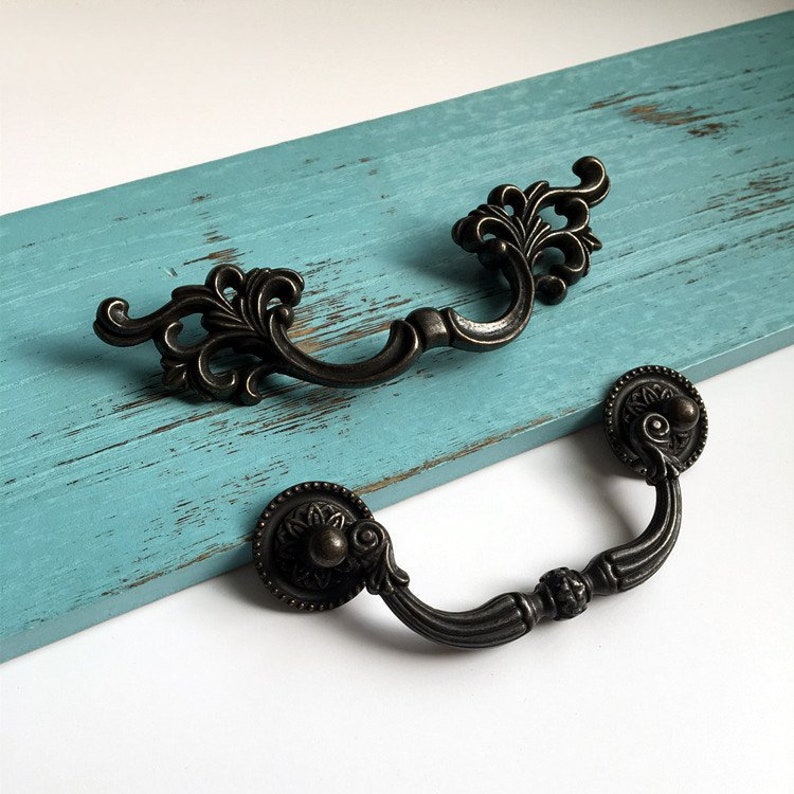 Rustic Drop Bail Drawer Pulls Cabinet Handles Dresser Pull Dark