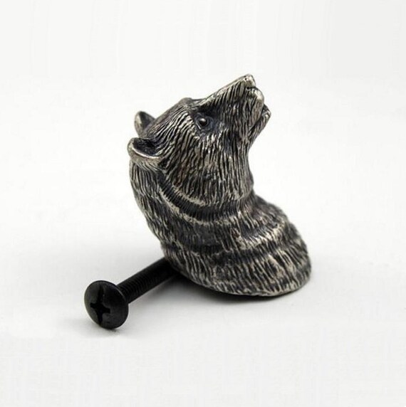 Bear Knobs Dresser Knobs Drawer Knobs Pewter Antique Etsy