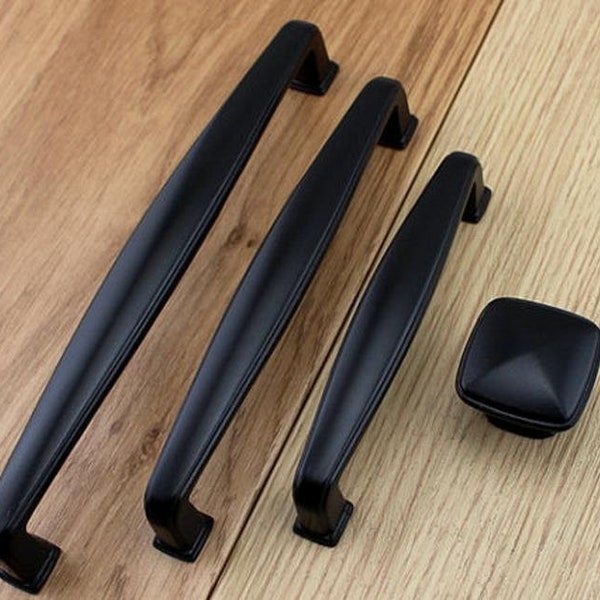 3.75" 5" 6.3" Black Dresser Knob Drawer Pulls Handles Knobs Cabinet Door Knob Retro Kitchen Furniture Handle Pull Hardware 96 128 160 mm