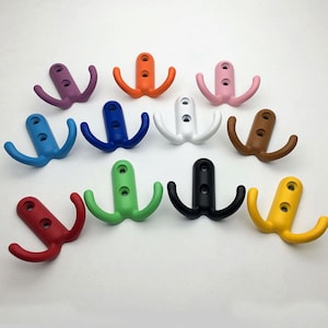 Colorful Hooks Decorative Hooks Coat Hangers Hooks Hook Wall Towel Hanger Double Hooks Red Purple White Black Orange Green Blue Pink Brown