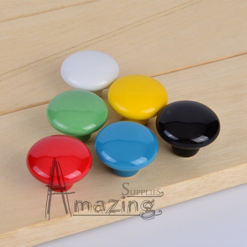Colorful Kids Childrens Drawer Knobs / Ceramic Knobs Kitchen Etsy