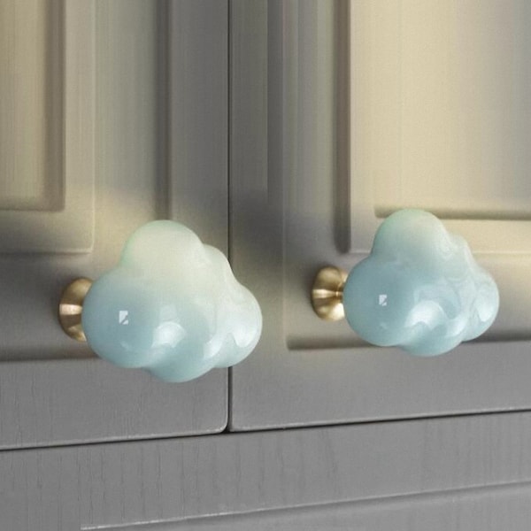 Ceramic Knobs Pulls Dresser Pulls Knob Handles Drawer Knobs Handles Kitchen Cabinet Knob Pulls Children's Cloud Knobs Hardware