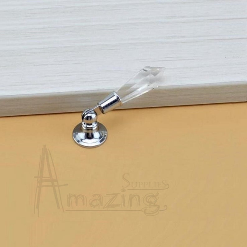 Drop Dresser Drawer Knobs Crystal Ball Cone Pulls Handles Sparkly Cabinet Knob Pull Handle Silver Clear Metal Modern Furniture Hardware