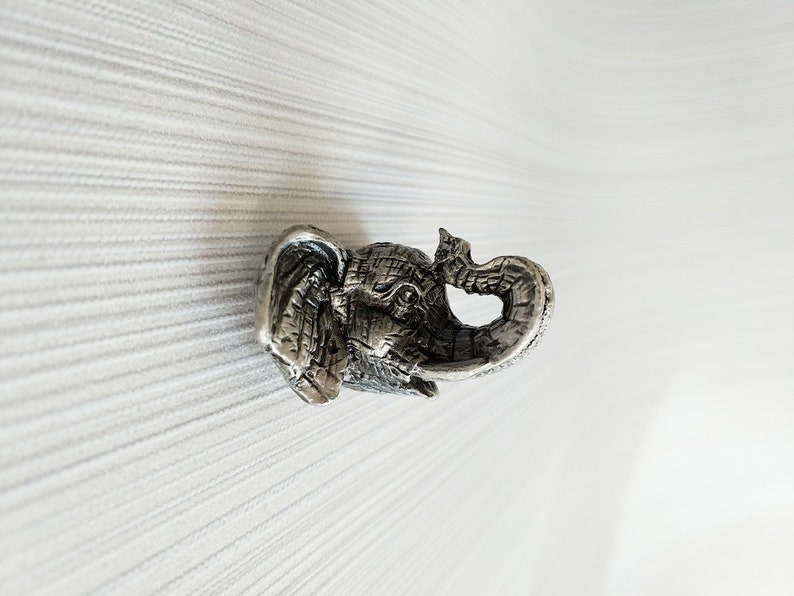 Elephant Knobs / Dresser Knobs / Drawer Knobs / Pewter Antique Etsy