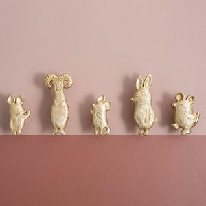 Los animales del niño tira de las perillas de latón del cajón tiran de las manijas de las puertas del aparador tira de la manija de la cocina de los niños manija del cajón del gabinete perilla del hardware