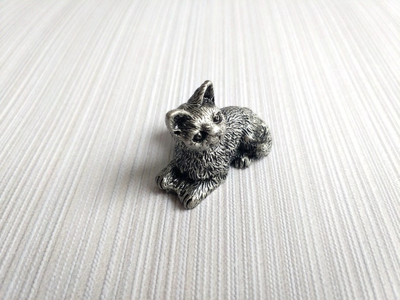 Cat Knobs Dresser Knobs / Drawer Knobs / Pewter Antique Silver Etsy