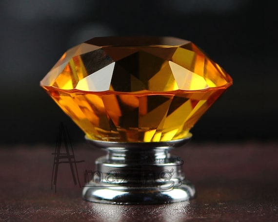 Amber Knobs Glass Crystal Dresser Knobs Drawer Knobs Pulls Etsy