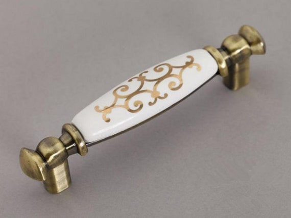 3 75 Dresser Drawer Pulls Cabinet Door Handles White Etsy