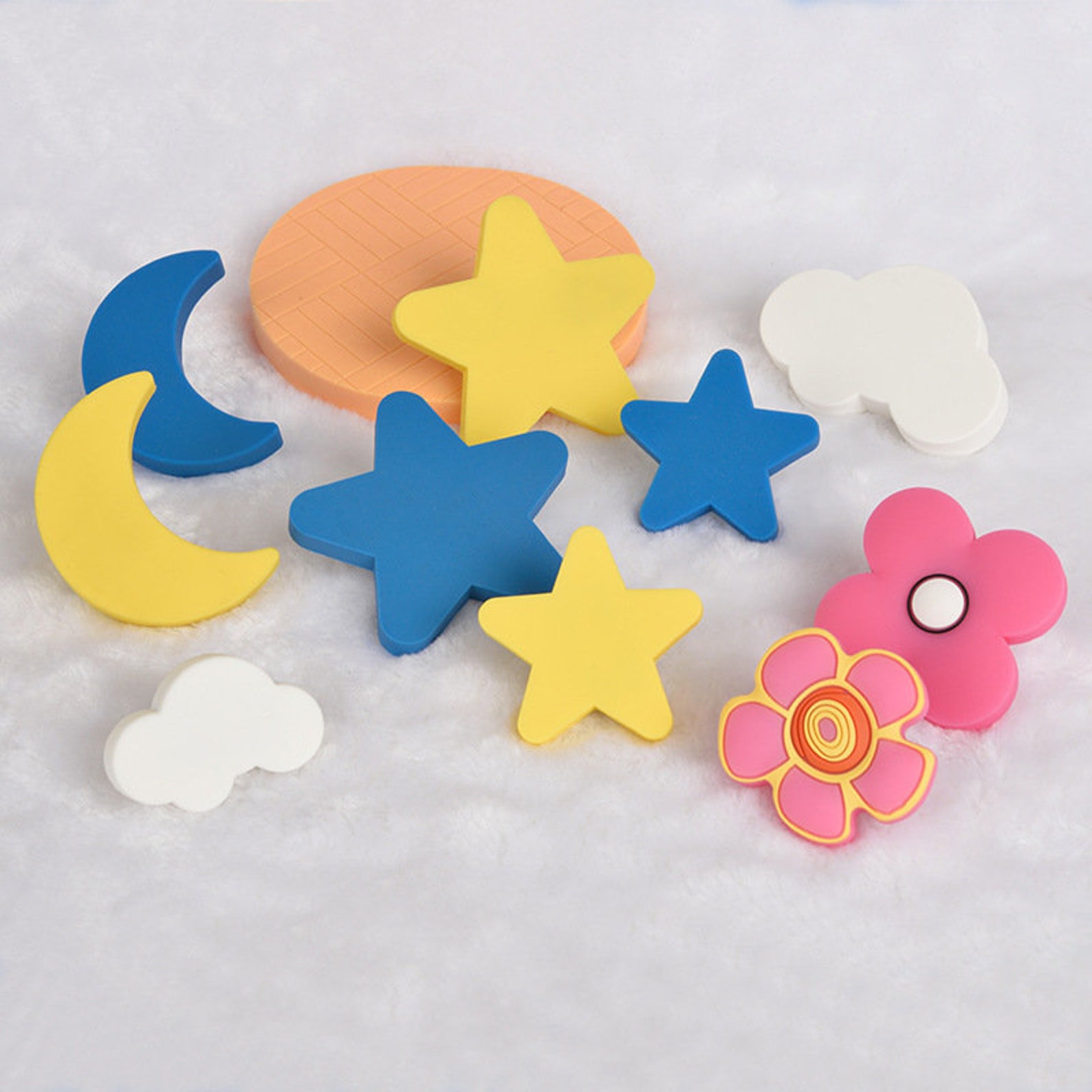 Colorful Star Knob Drawer Knob Kids Dresser Knobs Blue White Etsy