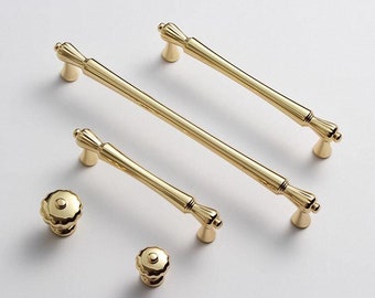 Bright Gold Dresser Knobs Drawer Handles Pulls Kitchen Knob Pulls Door Handles Simplicity Cabinet Handle and Knob Bedroom Cupboard Hardware