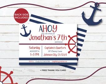 nautical invitation etsy