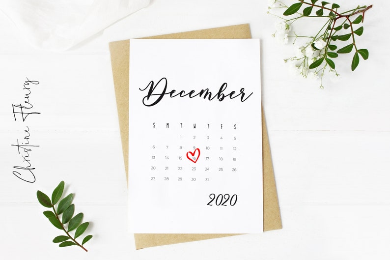 Calendario De Anuncio De Embarazo Personalizado De Diciembre Etsy calendario embarazo personalizado