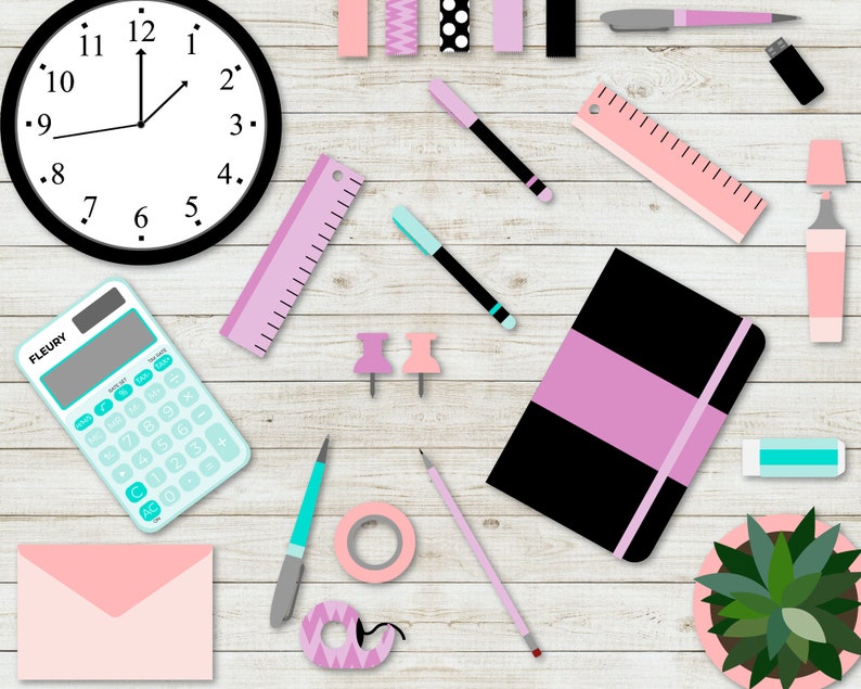 Girl Boss Desk Mockup Clipart Desk Flatlay Clipart Etsy