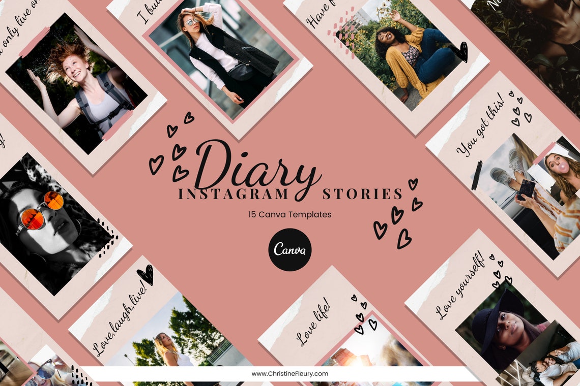 instagram-story-templates-for-canva-diary-collection-etsy
