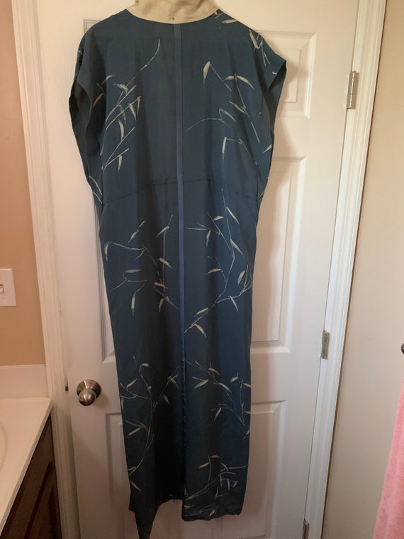 Vintage Slate Blue Silk Robe - image 4