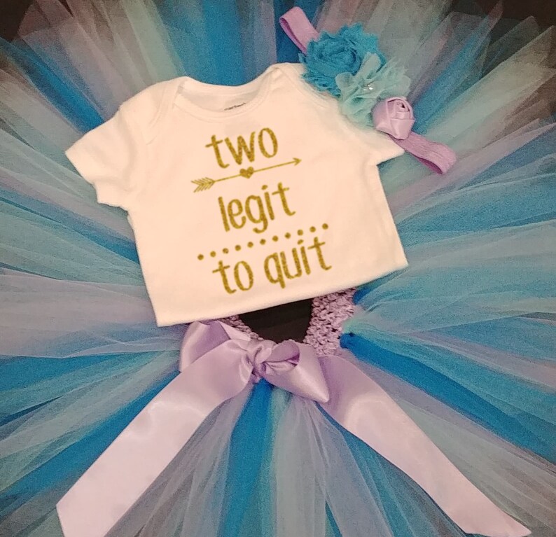 Abby Cadabby Birthday Shirt Tutu Set Two Legit To Quit Birthday Outfit Abby Cadabby Second Birthday Outfit Girls Second Birthday Outfit