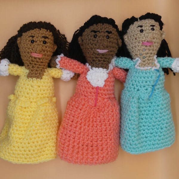 Colonial Sisters Inspired Crochet Dolls