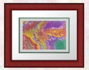 Flamme - Point de croix complet uniquement - Niveau débutant à avancé - Tableau facile à lire