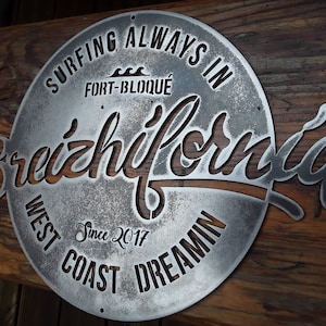 Breizhifornia decorative metal (steel) wall plate (35 cm by 25 cm) of Breizhifornia