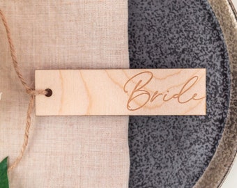 Wedding Natural Wood Engraved Place Cards, Personalised Guest Name Setting, Wedding Décor, Party Place Names, Bespoke Seating Name Places