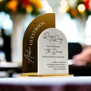 Audio Booth Wedding Sign, Personalised Audio Guestbook Sign, Leave A Message Phone Box Sign, Luxury Wedding Décor, Audio Guest Book