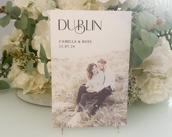 Couples Portrait Personalised Wedding Table Names, Modern Table Number With Picture, Photo Table Numbers, Custom Printed, Add Your Image