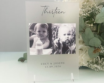 Modern Wedding Table Numbers, Baby Photo Table Number, Personalised Couples Portrait Table Names, Custom Printed Picture, Add Your Images