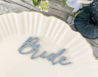 Lugares de nombre de boda recortados de lujo azul oscuro, tarjetas de lugar, decoración de mesa azul pálido, nombres de lugares de fiesta, tarjeta de asiento de invitado al evento, configuración de nombre