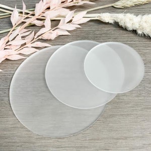 Custom Size 1/8 Thick CLEAR Acrylic Discs With Hole Circle, Round