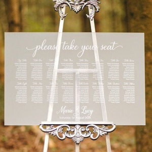 Frosted Acrylic Wedding Table Plan, Engraved Seating Chart, Engraved Seating Plan, Wedding Décor, Banqueting Seating Plans, A0, A1, A2 Signs