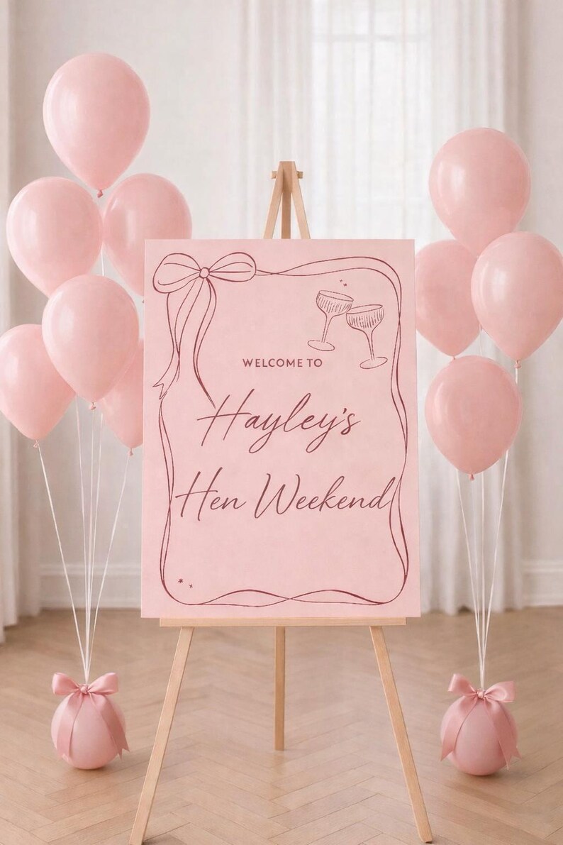 Welcome Weekend Sign Personalised Hen Party Weekend Welcome Sign: Custom Names & Text - Etsy UK