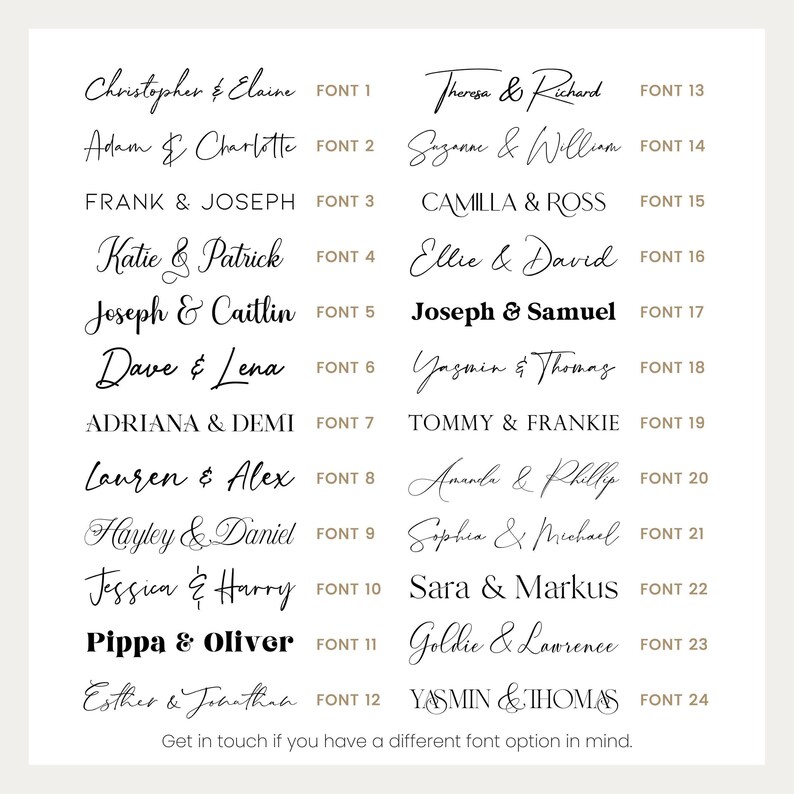 Fonts for weddinglux