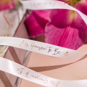 Mrs To Be Ribbon: Custom Wedding Gift Wrap (Satin, 15mm) image 4