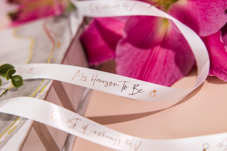 Mrs To Be Ribbon: Custom Wedding Gift Wrap (Satin, 15mm) image 4