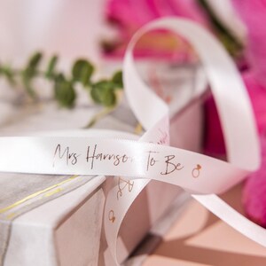 Mrs To Be Ribbon: Custom Wedding Gift Wrap (Satin, 15mm) image 2