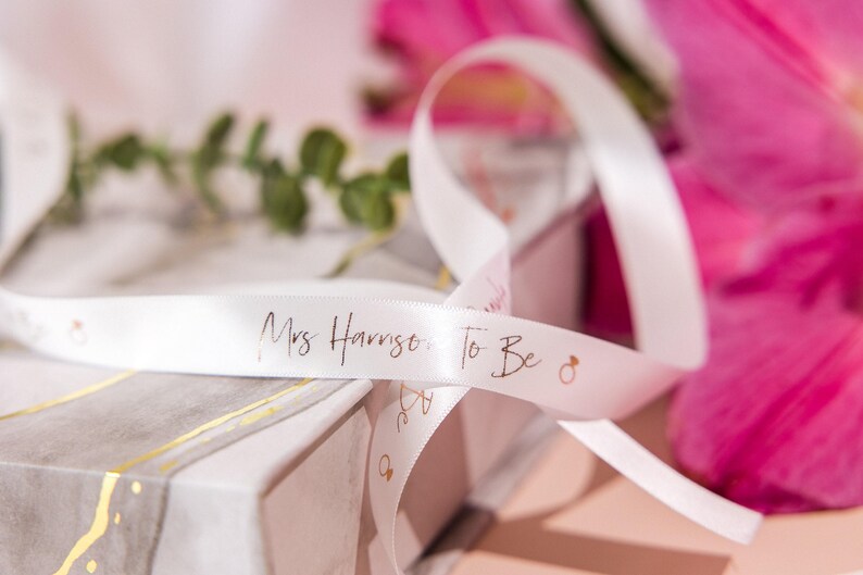 Mrs To Be Ribbon: Custom Wedding Gift Wrap (Satin, 15mm) image 2