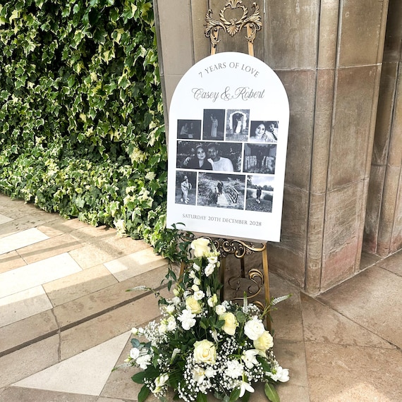 Years of Love Wedding Sign - Custom Photo Collage Display
