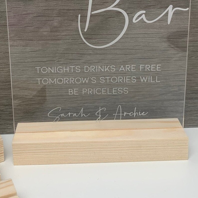 Acrylic Sign Holders Table Number Holders Wooden Acrylic Etsy UK